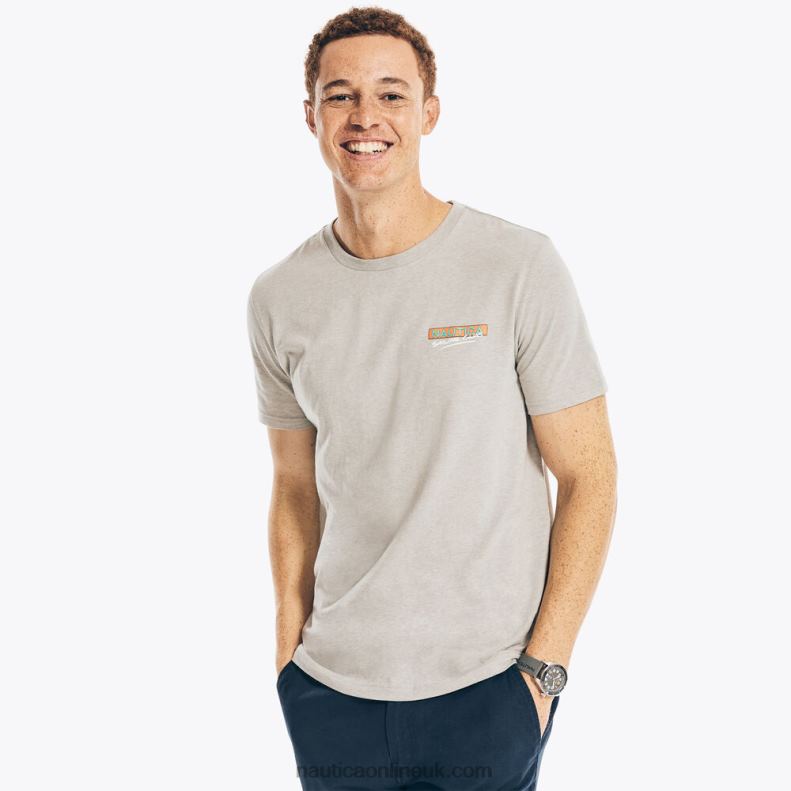 Nautica Sustainably Crafted Sailing Club Graphic T-Shirt L6J4L524 Grey Heather Men