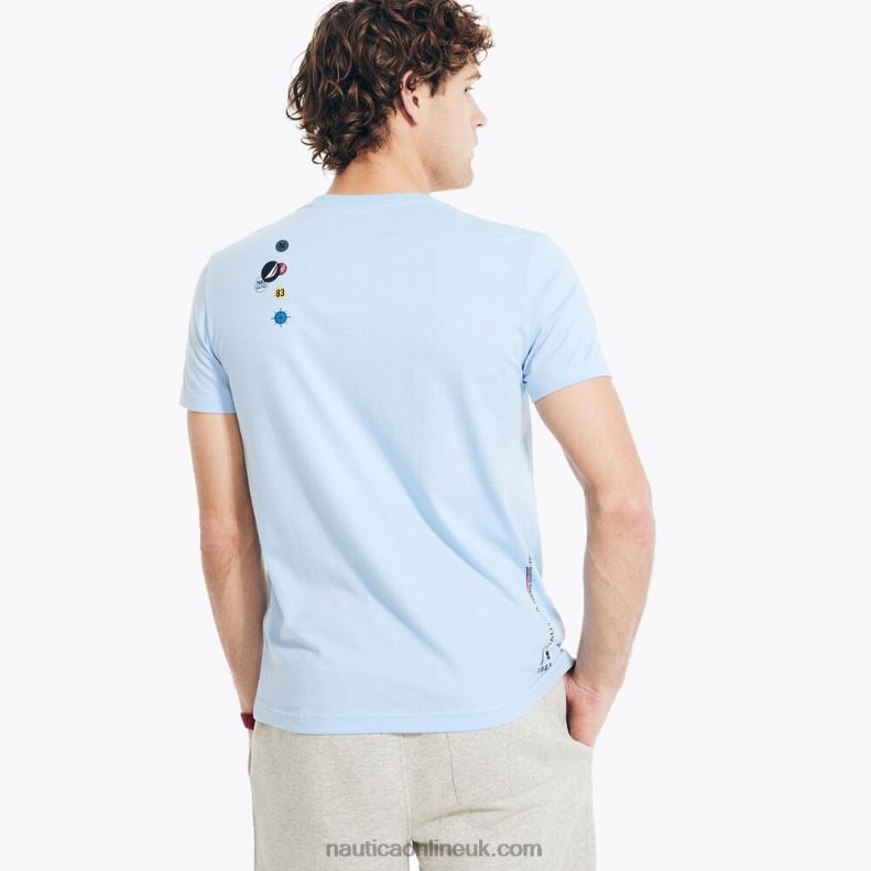 Nautica Sustainably Crafted Sailing Division Graphic T-Shirt L6J4L193 Azure Blue Men