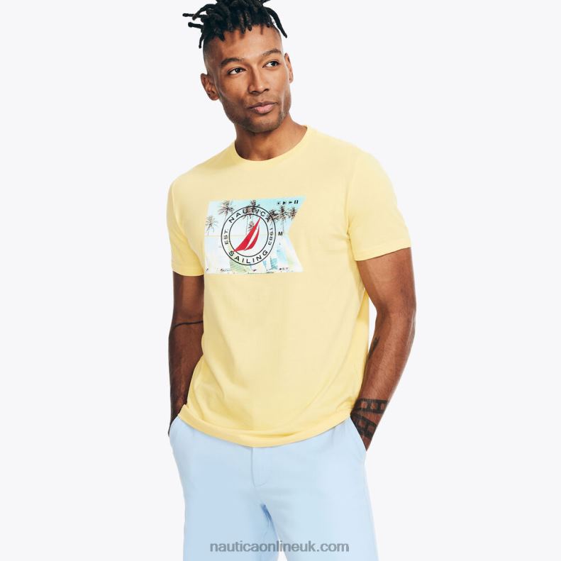 Nautica Sustainably Crafted Sailing Graphic T-Shirt L6J4L490 Aspen Gold Men