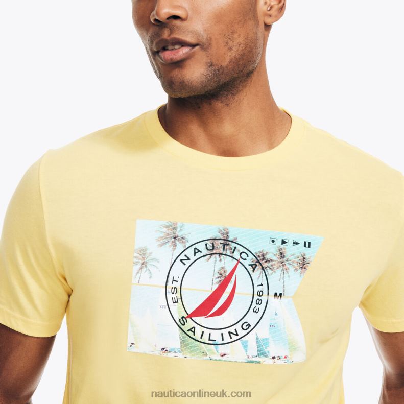 Nautica Sustainably Crafted Sailing Graphic T-Shirt L6J4L490 Aspen Gold Men