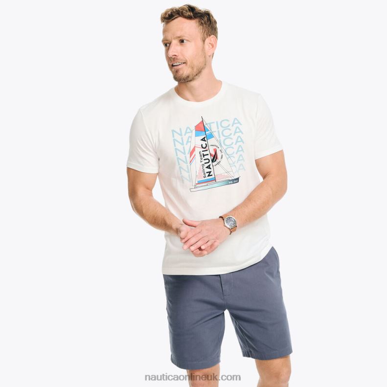 Nautica Sustainably Crafted Sailing Team Graphic T-Shirt L6J4L314 Bright White Men