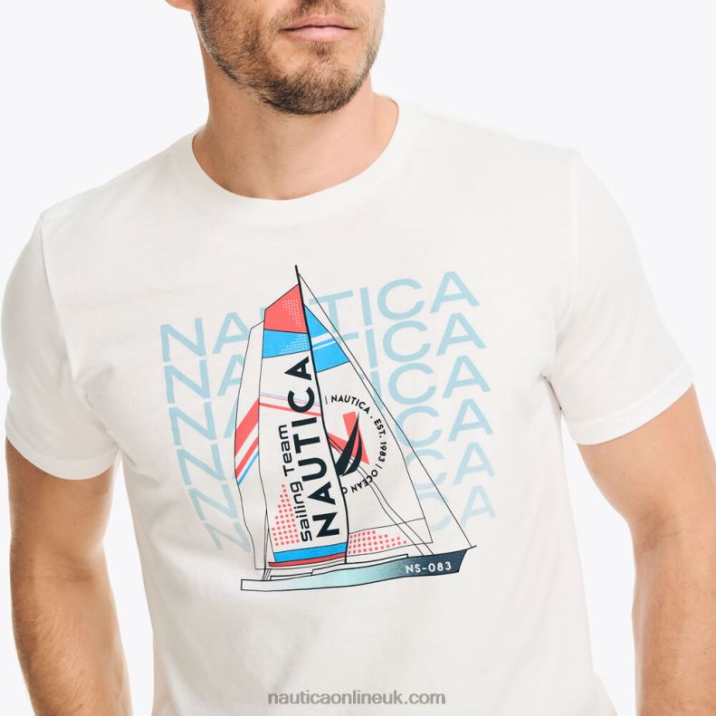 Nautica Sustainably Crafted Sailing Team Graphic T-Shirt L6J4L314 Bright White Men