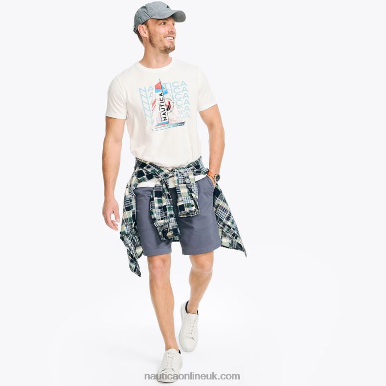 Nautica Sustainably Crafted Sailing Team Graphic T-Shirt L6J4L314 Bright White Men