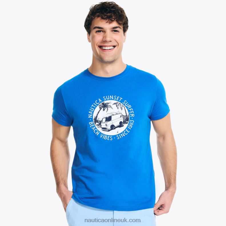 Nautica Sustainably Crafted Sunset Surfer Graphic T-Shirt L6J4L359 True Navy Men