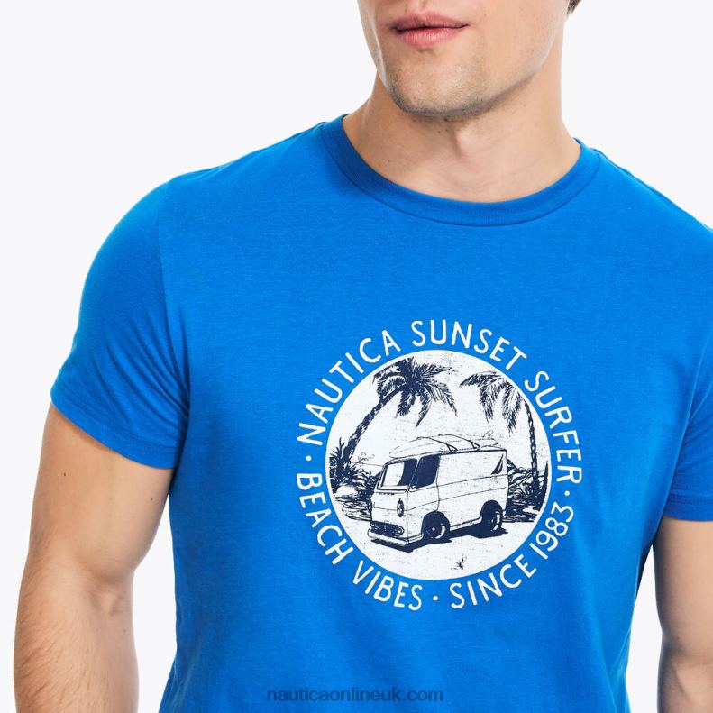 Nautica Sustainably Crafted Sunset Surfer Graphic T-Shirt L6J4L359 True Navy Men