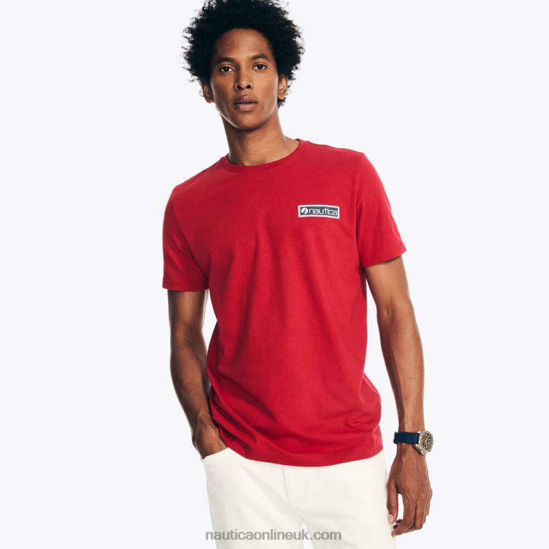 Nautica Sustainably Crafted Surf Beach Vibes Graphic T-Shirt L6J4L419 Nautica Red Men