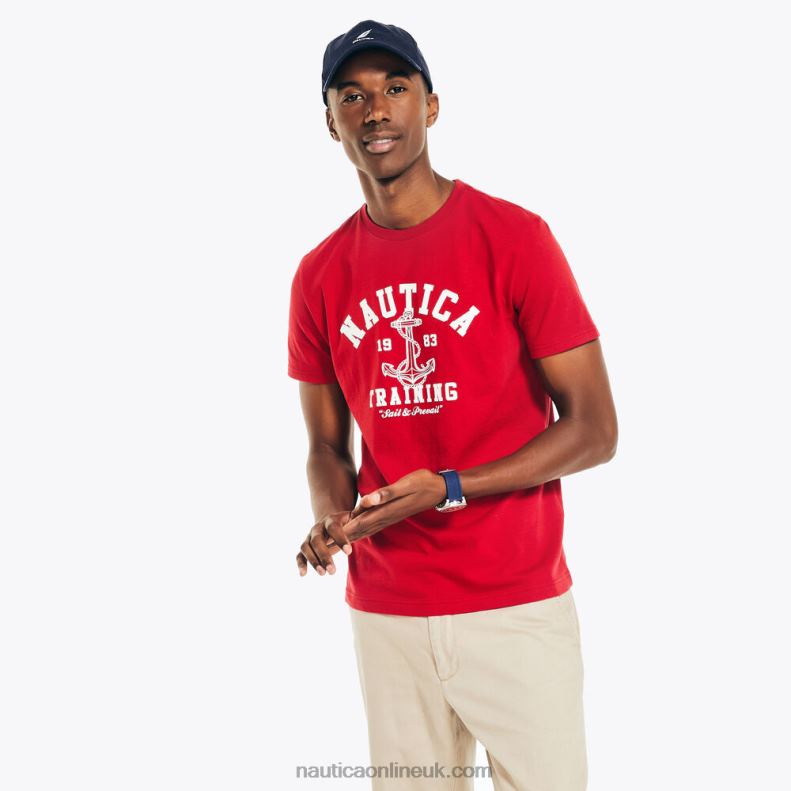 Nautica Sustainably Crafted Training Graphic T-Shirt L6J4L482 Nautica Red Men