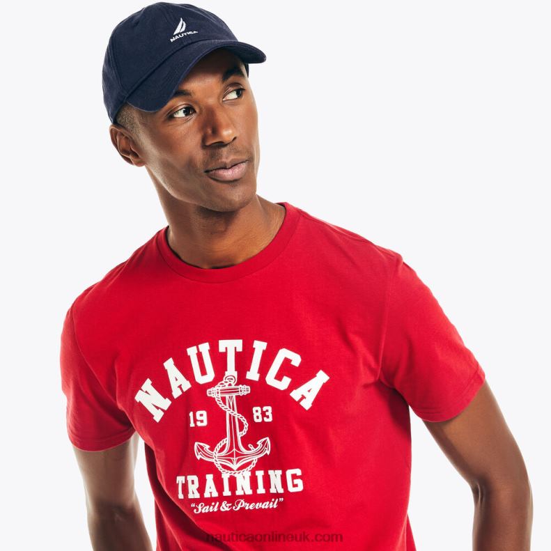 Nautica Sustainably Crafted Training Graphic T-Shirt L6J4L482 Nautica Red Men