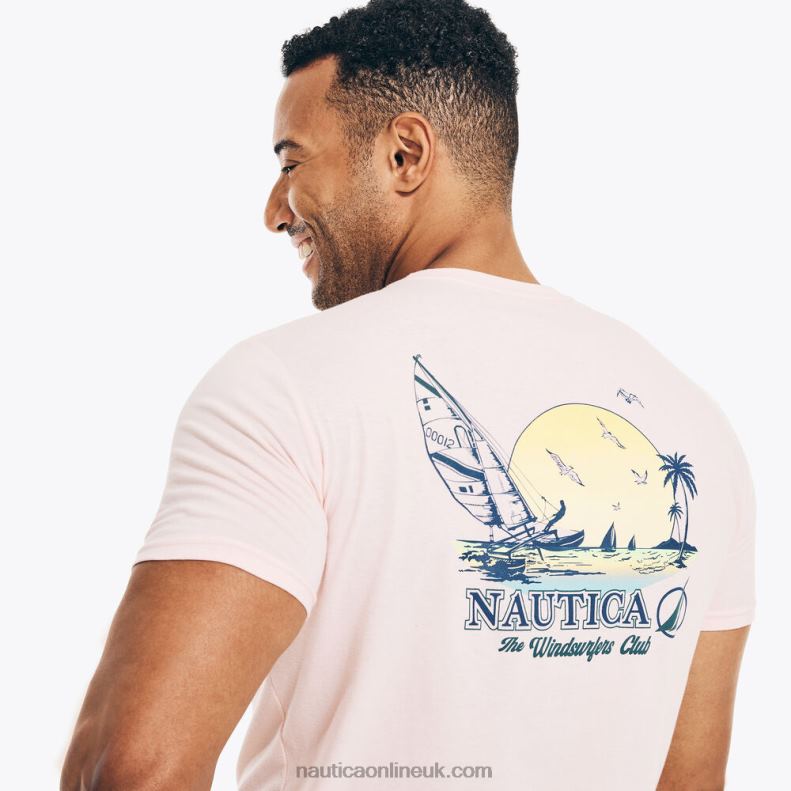 Nautica Sustainably Crafted Windsurfer Graphic T-Shirt L6J4L500 Buoy Red Men