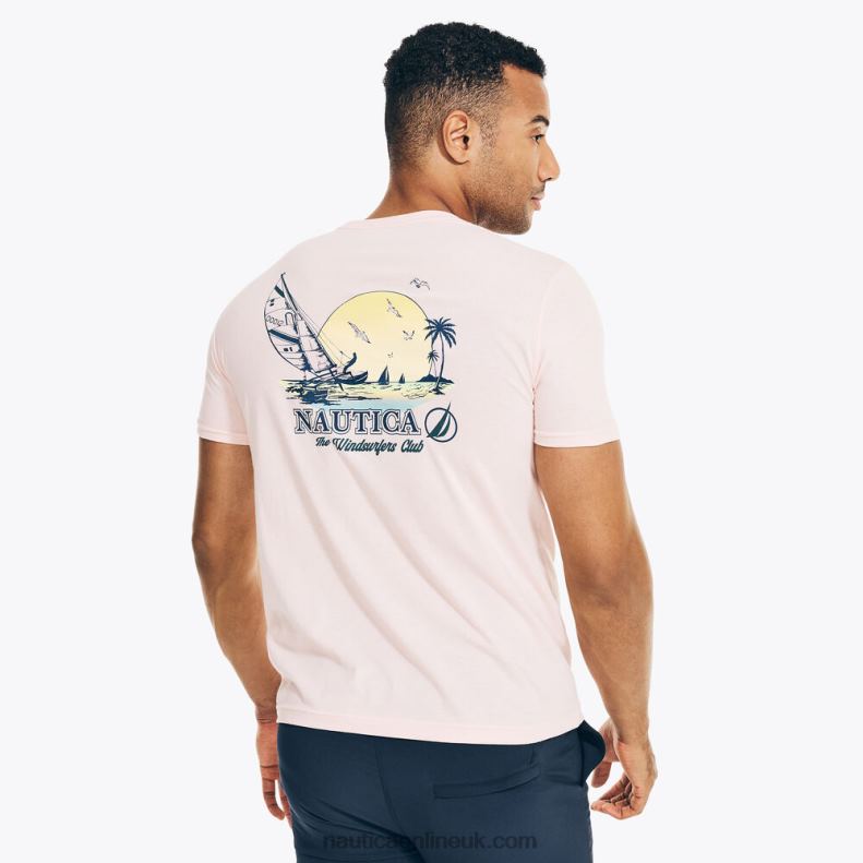 Nautica Sustainably Crafted Windsurfer Graphic T-Shirt L6J4L500 Buoy Red Men