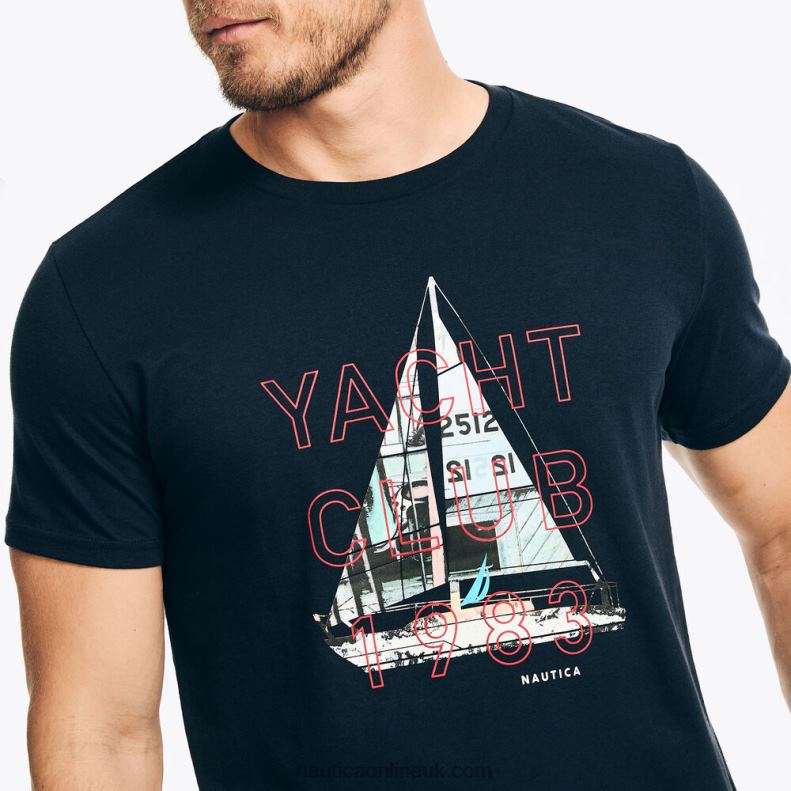 Nautica Sustainably Crafted Yacht Club Graphic T-Shirt L6J4L191 Navy Men