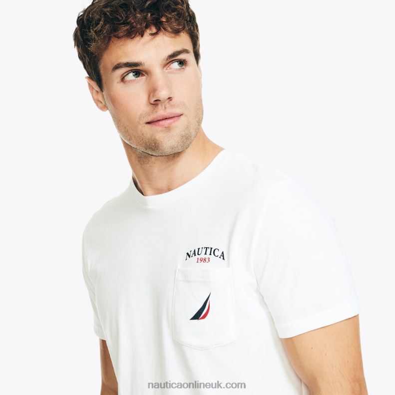 Nautica Sustainably Crafted Yacht Club Graphic T-Shirt L6J4L301 Bright White Men