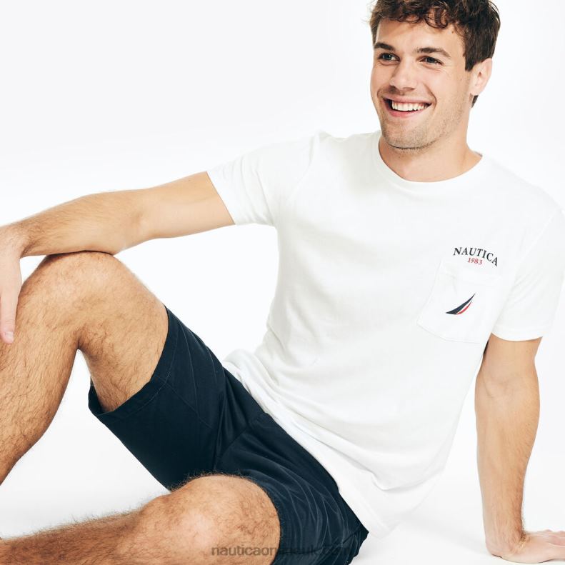 Nautica Sustainably Crafted Yacht Club Graphic T-Shirt L6J4L301 Bright White Men