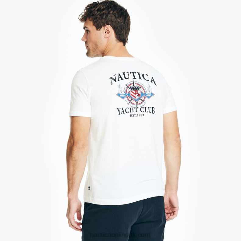 Nautica Sustainably Crafted Yacht Club Graphic T-Shirt L6J4L301 Bright White Men