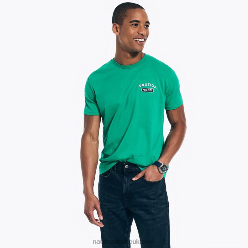 Nautica Sustainably Crafted Yacht Club Graphic T-Shirt L6J4L507 Dark Dill Men