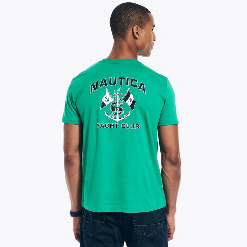 Nautica Sustainably Crafted Yacht Club Graphic T-Shirt L6J4L507 Dark Dill Men