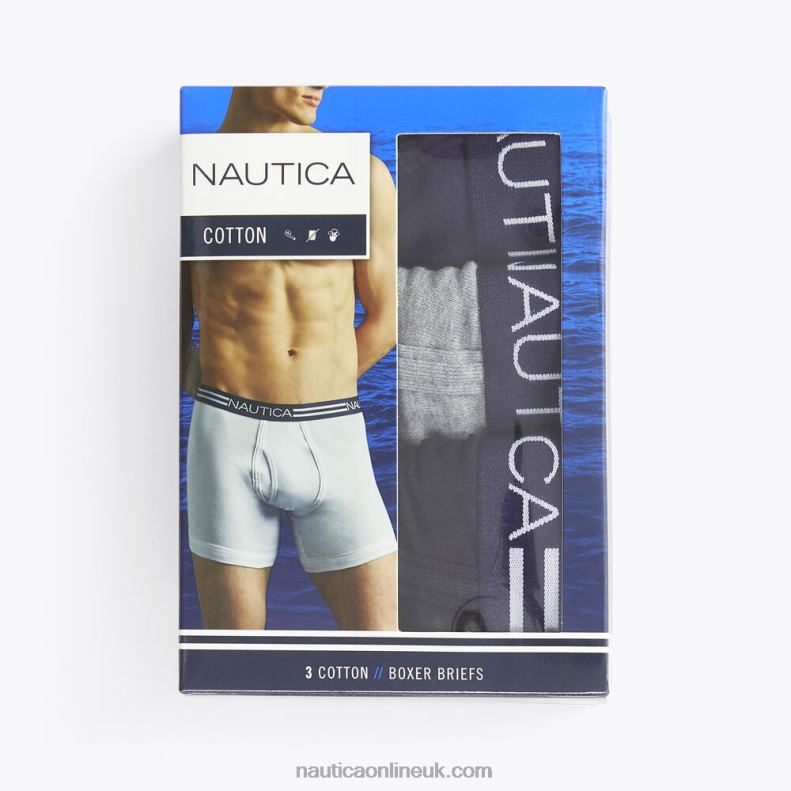 Nautica Classic Boxer Briefs 3-Pack L6J4L65 Olive Grey Men