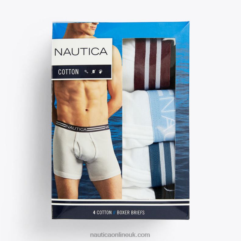Nautica Cotton Boxer Briefs 4-Pack L6J4L686 Abalone Heather Men