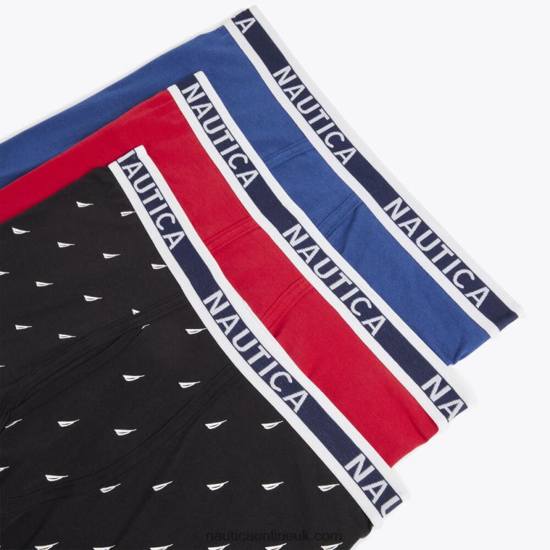 Nautica Cotton Stretch Boxer Briefs 3-Pack L6J4L97 Zinfandel Men
