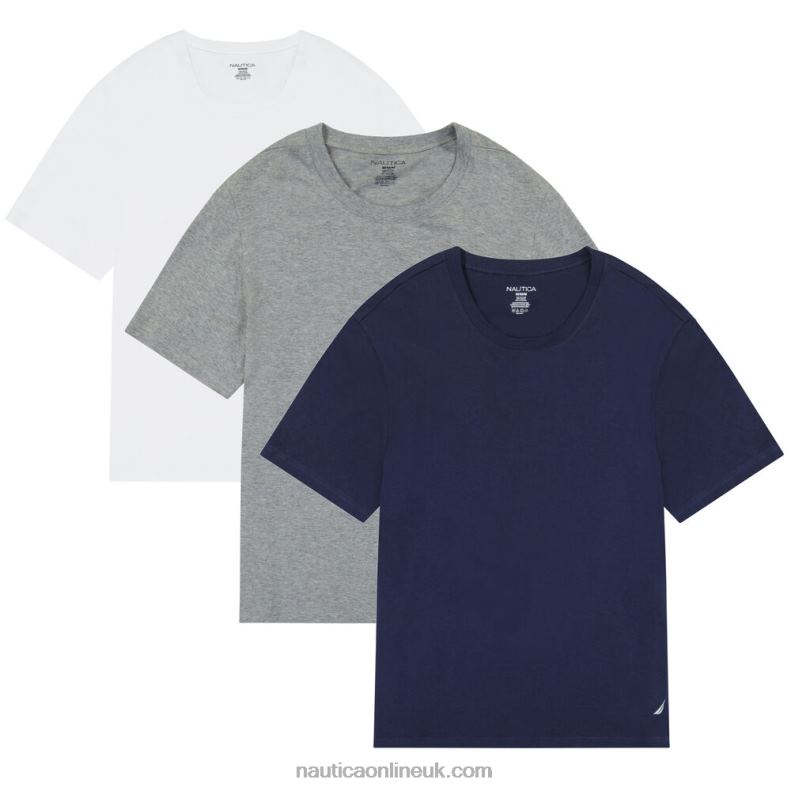 Nautica Crewneck T-Shirts 3-Pack L6J4L175 Tan Men