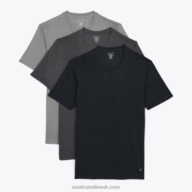 Nautica Heathered Crewneck T-Shirts 3-Pack L6J4L731 Runway Grey Men