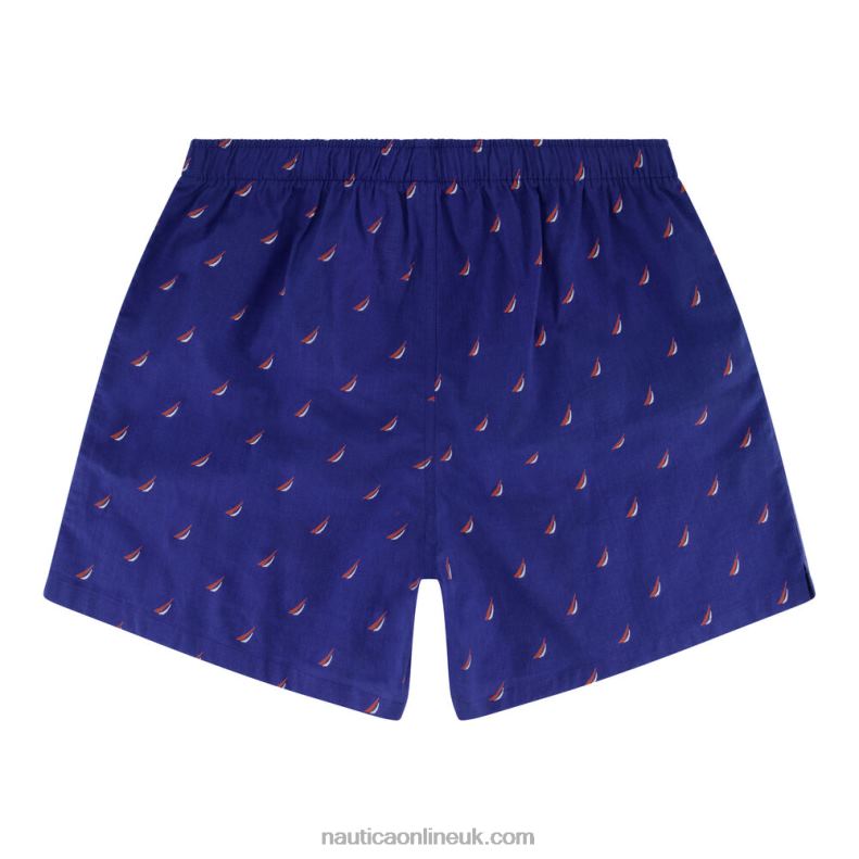 Nautica J-Class Print Woven Boxer L6J4L154 Distressed Blue Wash Men