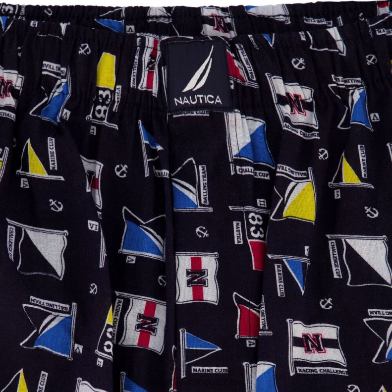 Nautica Large Flag Print Woven Boxer L6J4L156 Deep Dive Wash Men