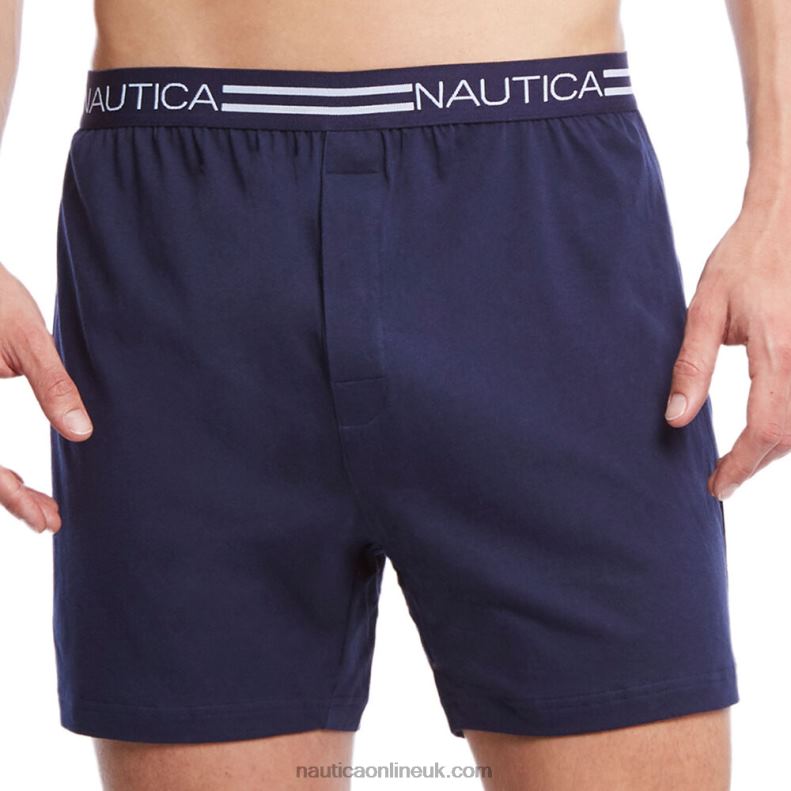 Nautica Logo Waist Knit Boxers L6J4L702 Peacoat Men
