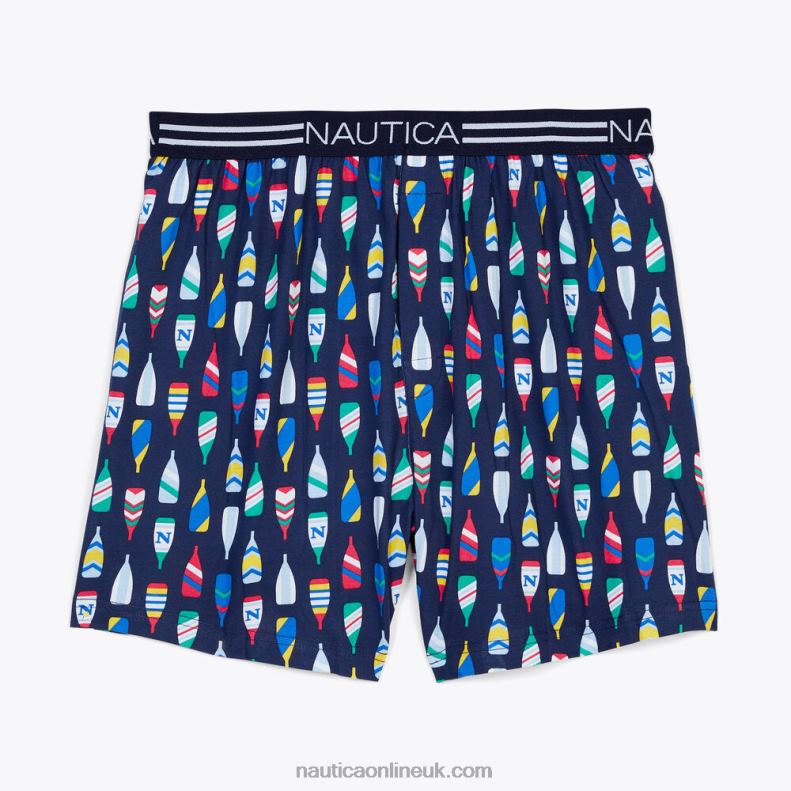 Nautica Oar Print Knit Boxer L6J4L61 Atlantic Lite Men