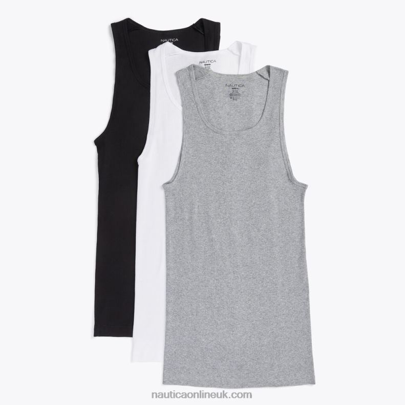 Nautica Ribbed Tanks 3-Pack L6J4L617 Grey Heather Men