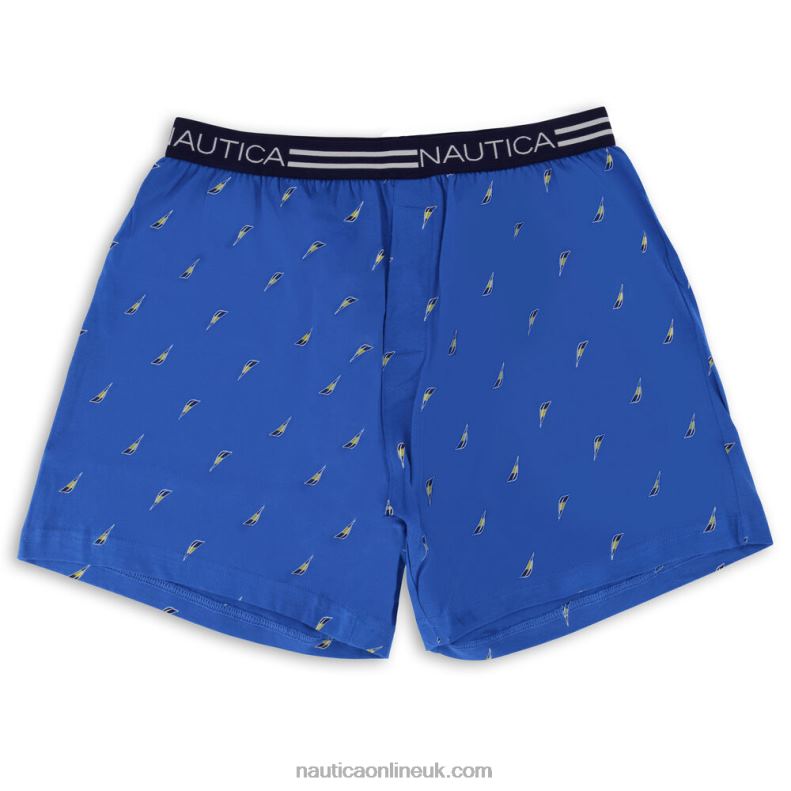 Nautica Sailboat Print Knit Boxer L6J4L502 Classic Blue Men