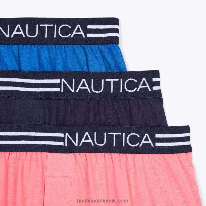 Nautica Solid Knit Boxers 3-Pack L6J4L71 Blue Dive Men