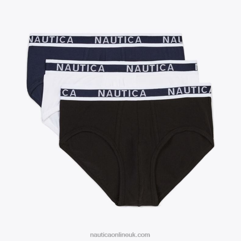 Nautica Stretch Cotton Briefs 3-Pack L6J4L606 Charcoal T Men