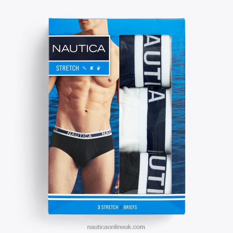 Nautica Stretch Cotton Briefs 3-Pack L6J4L606 Charcoal T Men