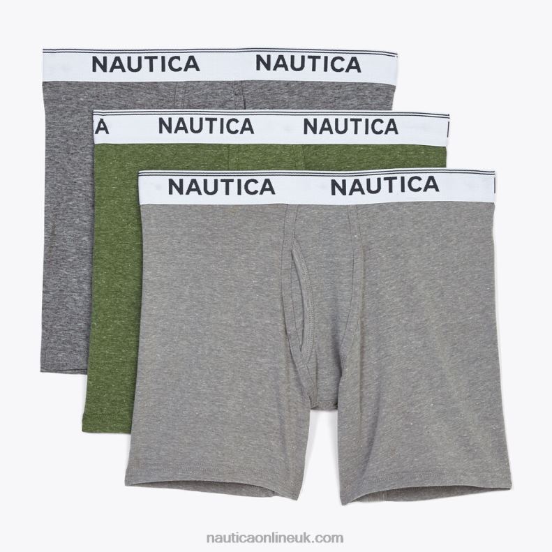 Nautica Stretch Performance Boxer Briefs 3-Pack L6J4L605 Green Apple Men