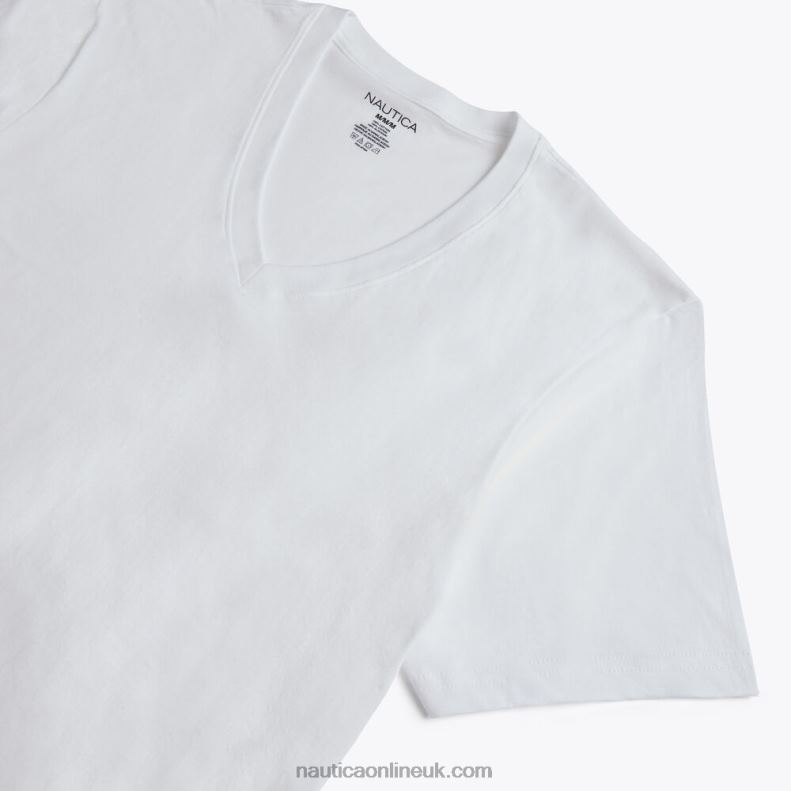 Nautica V-Neck T-Shirts 5-Pack L6J4L117 Antique White Wash Men