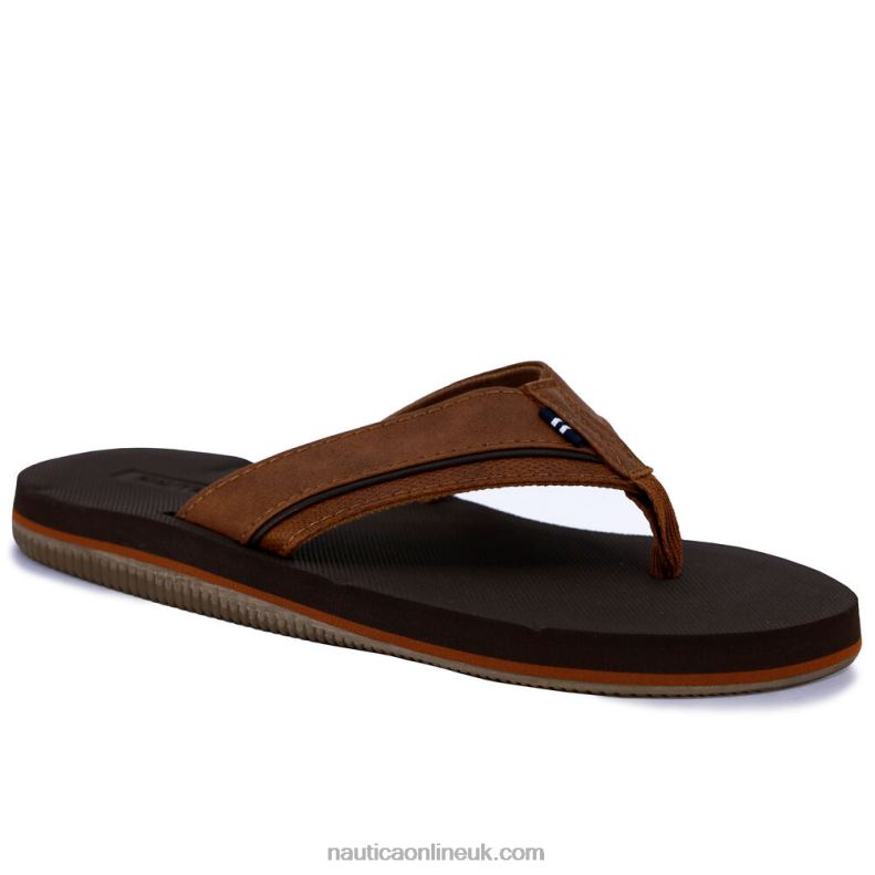 Nautica Clarkson Thong Sandal L6J4L589 Dark Brown Heather Men