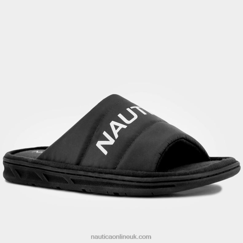 Nautica Logo Embossed Slide Sandal L6J4L120 Black Men