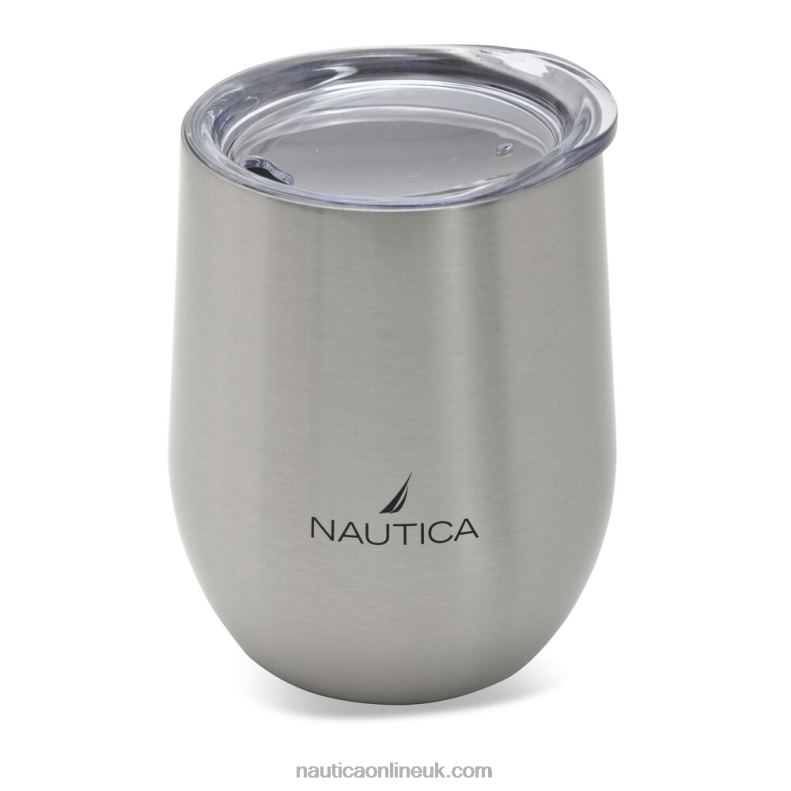 Nautica J-Class Logo Double-Walled Stainless Steel Tumbler L6J4L265 Graphite Heather Women