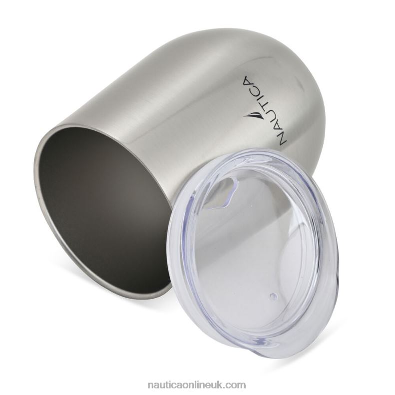 Nautica J-Class Logo Double-Walled Stainless Steel Tumbler L6J4L265 Graphite Heather Women