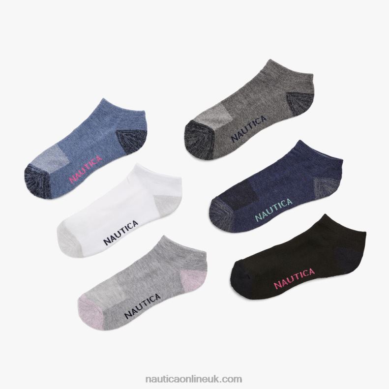 Nautica Athletic Low Cut Socks 6-Pack L6J4L802 Multi Women