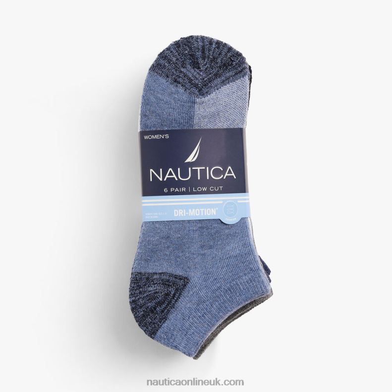 Nautica Athletic Low Cut Socks 6-Pack L6J4L802 Multi Women