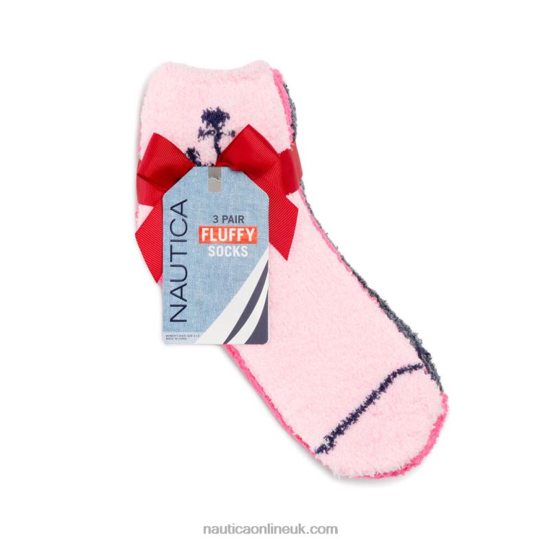 Nautica Fuzzy Mid-Crew Socks 3-Pack L6J4L916 Multi Women