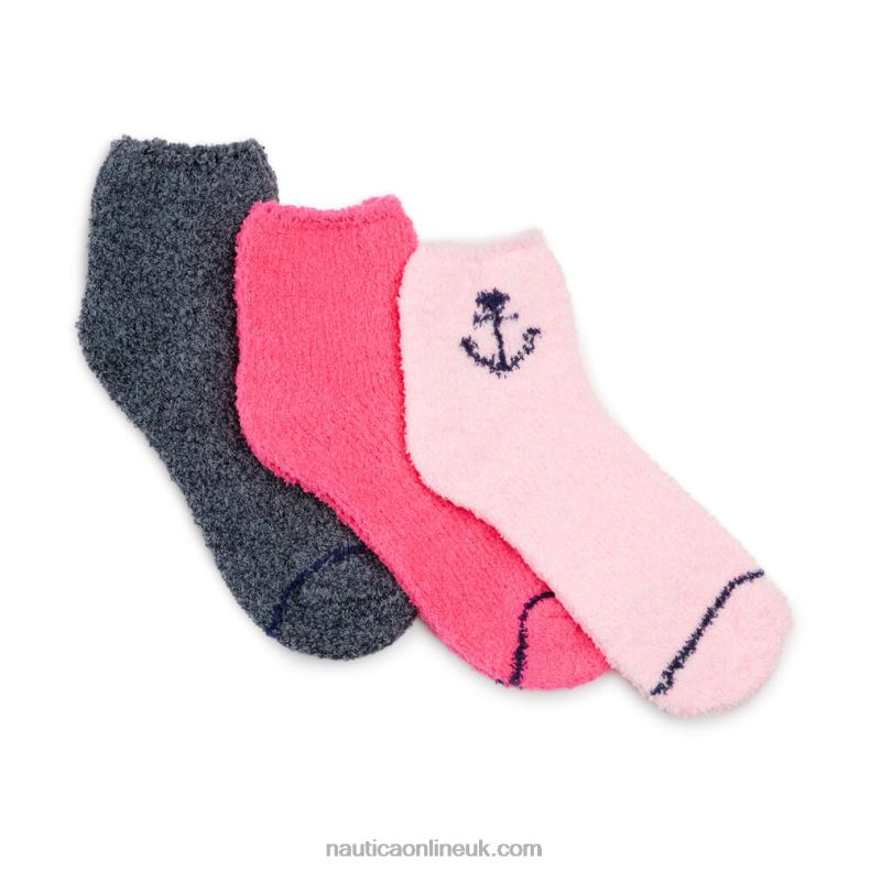 Nautica Fuzzy Mid-Crew Socks 3-Pack L6J4L916 Multi Women