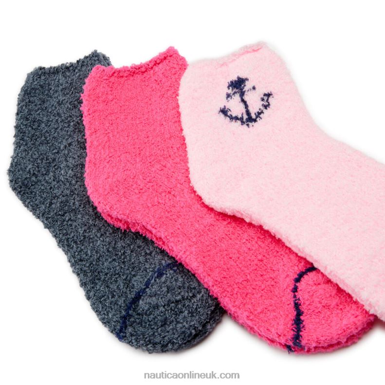 Nautica Fuzzy Mid-Crew Socks 3-Pack L6J4L916 Multi Women