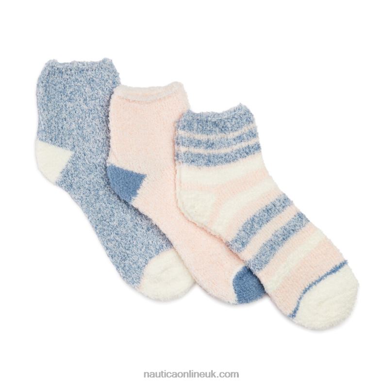 Nautica Fuzzy Mid-Crew Socks 3-Pack L6J4L920 Multi Women