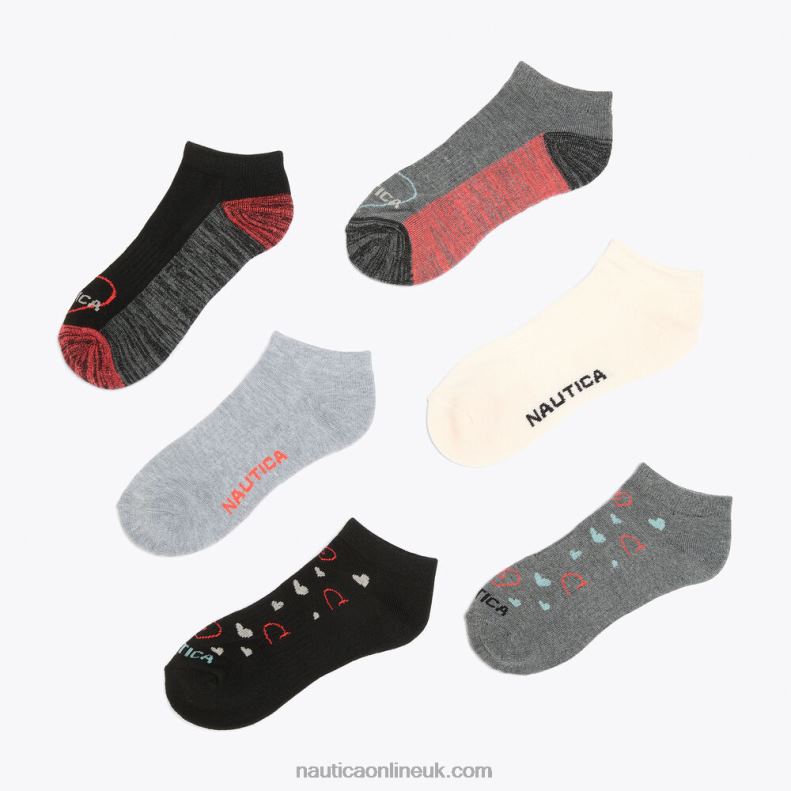 Nautica Heart Low-Cut Socks 6-Pack L6J4L843 Multi Women