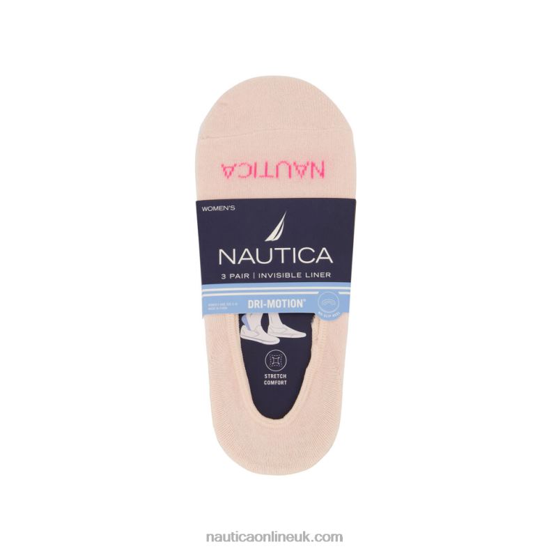 Nautica Stretch Liner Socks In White 3-Pack L6J4L889 Multi Women