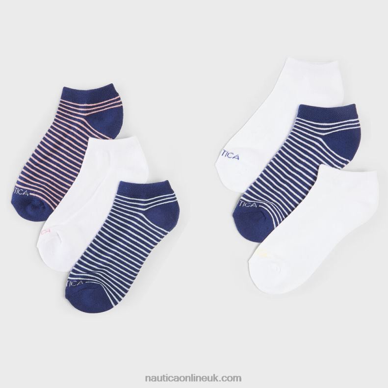 Nautica Stripe Low Cut Socks 6-Pack L6J4L846 Multi Women
