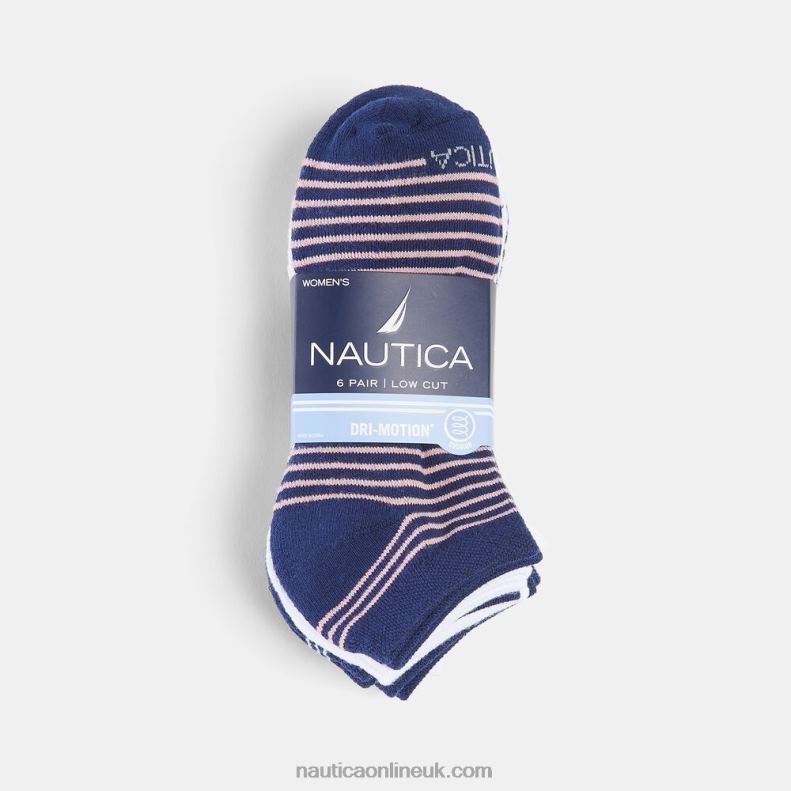 Nautica Stripe Low Cut Socks 6-Pack L6J4L846 Multi Women